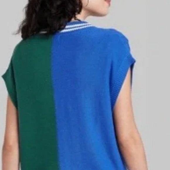 Wild Fable Sweater Vest Blue Green Large - Picture 5 of 5